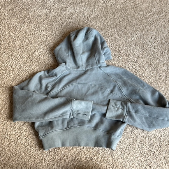 Lululemon Scuba Cropped Full Zip Light Blue Gray M/L - Picture 3 of 6